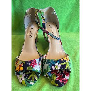 OLLIERV Unisa Multicolor 3" Platform Heel Strapback Sandals NIB